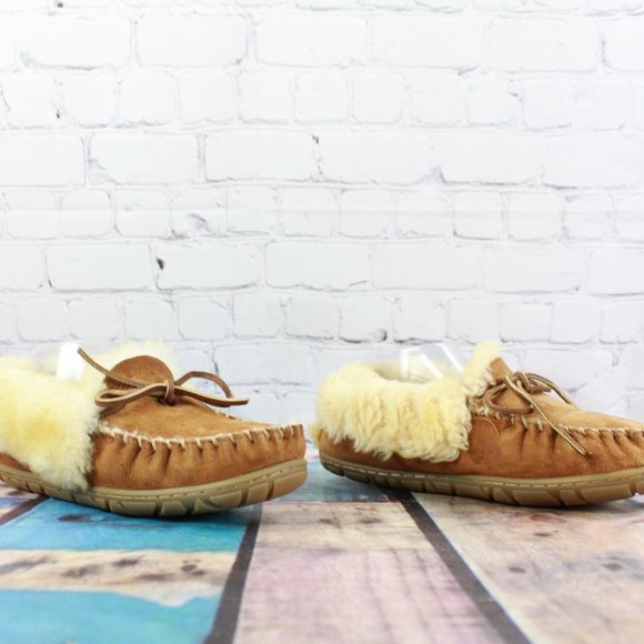 LL Bean Shearling Lined Wicked Good Mocs Size 8 M - Picture 3 of 9